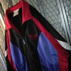 【銀タダ海外】《oldアディダス・トラックトップ》柔らかユルダボマルチカラーLL