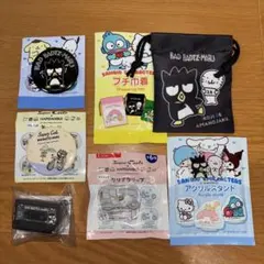【新品】 バッドばつ丸 6点セット プチ巾着 缶バッジ クリアクリップ チャーム