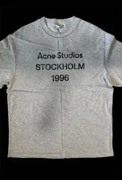 Acne Studios スプレー加工ロゴTシャツ グレー - メルカリ