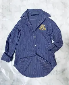 美品♡ ラルフローレン　シャツ ストライプ コットンブロードクロス デカロゴのサムネイル