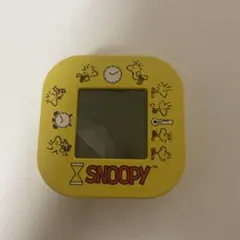 スヌーピー キャッスルクロック 置時計ウッドストックブラックゴールド