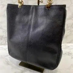 80'sヴィンテージ トカゲ革 リザードレザー 日本製 アンティークトートバッグ