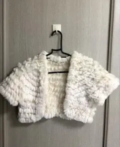 ボレロ ドレス ホワイトファー風ショートカーディガン