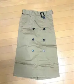 GU ジーユー トレンチナロースカート ベージュ M ベルト付き