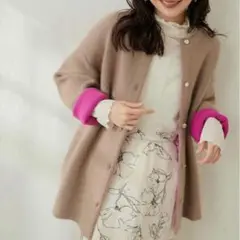 極美品natural coutureフォックス混カーディガン極美品