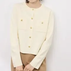 ROPE' PICNIC ミラノリブ金ボタンニットカーディガン