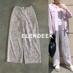 美品　ELENDEEK 総柄 イージーパンツ ワイド　パープルのサムネイル