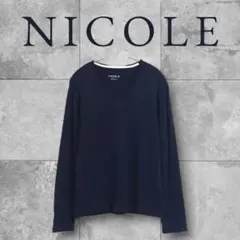 ニコル　メンズ長袖Tシャツ　Ｖネック　ネイビー