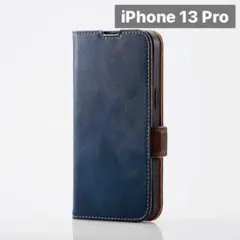 新品未開封 iPhone 13 Pro レザー 手帳型 ケース ネイビーA138