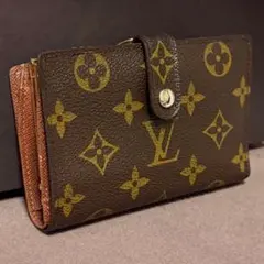 ルイヴィトン ダミエ ヴィエノワ 二つ折り 折り財布 がま口 ブラウン