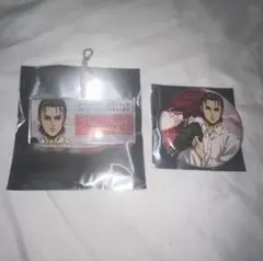 進撃の巨人 エレン 缶バッジ ネームプレート キーホルダー アタックフェス