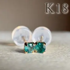K18 天然サファイア ラウンドピアス3.5mm - メルカリ