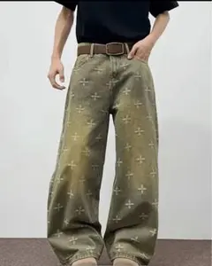 【新品未使用】大人気‼️アメリカンワイドデニム　ワイドパンツ　　y2k Opium