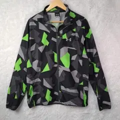 【人気デザイン】アンダーアーマー フルジップ ナイロンジャケット XL 総柄 緑