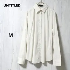 アンタイトル シャツブラウス アイボリー ストライプ ラメ入り 長袖 日本製