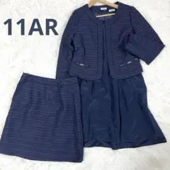 3点セット ネイビー ツイード 11AR Lサイズ　入学式　セレモニースーツ