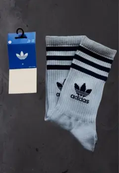 新品 adidas originals ソックス サックス×ネイビー L