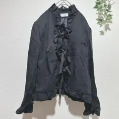 【サイレントマジョリティ】 ノーカラージャケット 11AR 黒 フリル/リボン