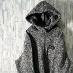 EddieBauer パーカー フーディ 厚手ニット生地 霜降 胸ポケ メンズL