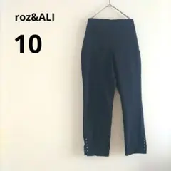 海外古着 roz&ALI パンツ 10 ブラック スタッズ ゴム レギパン 黒