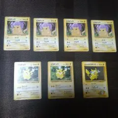 M*ん様 旧裏 ピカチュウ 8枚まとめ売り 当時品 ポケモンカード 旧裏面