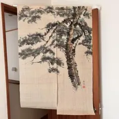 麻暖簾　保津川下り　夏景色　楽風　手描き 麻 暖簾 保津川下り 夏景色 楽風 手描き | Mercari