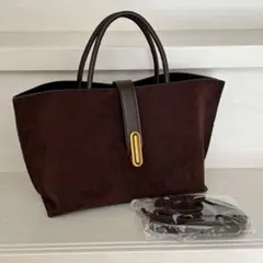 2way ショルダーバッグ ハンドバッグ スウェード ブラウン