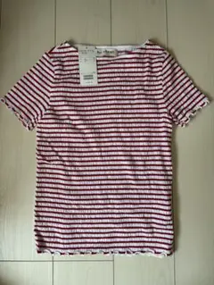 Ray BEAMS シャーリングボーダーTシャツ ホワイト/レッドのサムネイル