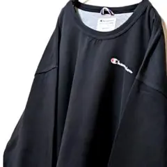 チャンピオン ロゴ スウェットトレーナー ブラック 黒 2XL 古着プレーン