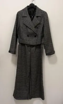 ブラウン系 チェック柄 スーツセット