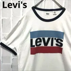 Levi's リーバイス 半袖 リンガー ネック Tシャツ サイズS デカロゴ