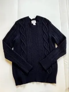 LAD デミリーカシミヤ ケーブルニット　ネイビー セーター