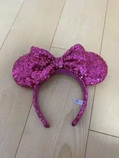 ミニー耳カチューシャ ピンク スパンコール