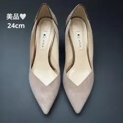 DIANA パンプス ヒール ラメ ピンクベージュのサムネイル
