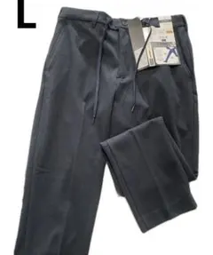 オンでもオフでも使えるスラックス Lサイズ ネイビー ビジネスパンツ