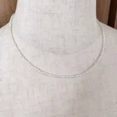 いっことん様用、ライス型淡水パールネックレス、38cm、全長43cm