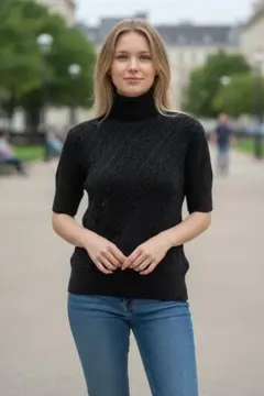 タートルネック 半袖