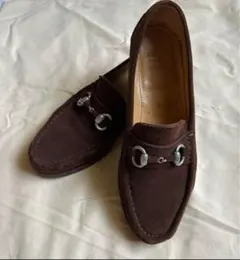 カルミーナシューメーカー ダークブラウン　スエード　ローファー 8 26cm相当 カルミーナシューメーカー ダークブラウン スエード ローファー