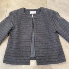 M-PREMIER ノーカラージャケット 34 グレー