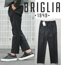 新品タグ付き【ブリリア1949】麻綿 ストレッチ イージーパンツ 黒 46 新品タグ付き【ブリリア1949】麻綿 ストレッチ イージーパンツ 黒 46