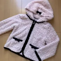 mezzo piano フード付きコート ピンク