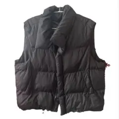 ブラック キルティングダウンベスト