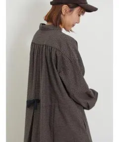 新品　サマンサモスモス　バックリボンシャツワンピース　ブラウン Sサイズ　SM2