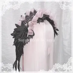 ♡ Gothic feather オーガンジーフリルヘッドドレス Spink ♡