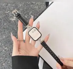ラスト1点【新品】Apple Watch バンドのみ ブラックのキラキラハート