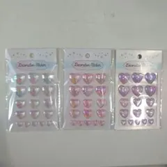 ハート型　デコシール3枚セット　推し活　我が子シール　ボンボンドロップ風
