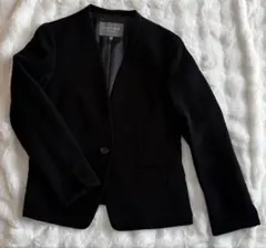 【美品】UNITED ARROWS ノーカラージャケット38ブラック レディースのサムネイル