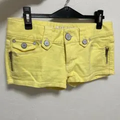 イエローデニムショートパンツ