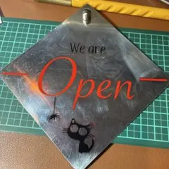 オープン・クローズサイン 猫デザイン