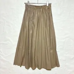 ○OLIVE des OLIVE フェイクレザー プリーツスカート M ベージュのサムネイル